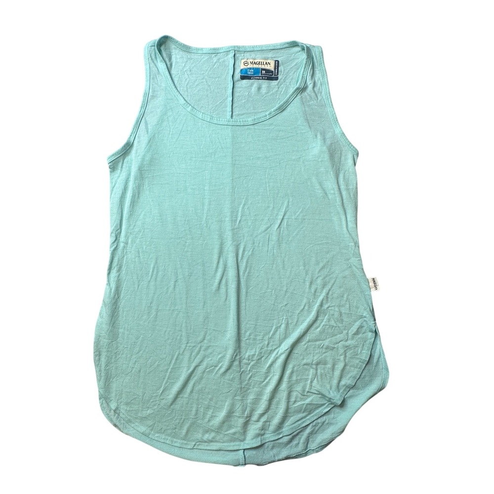 Magellan Tank Top Womens XS Mint Fish Gear Classic Fit Moisture Wicking Curved